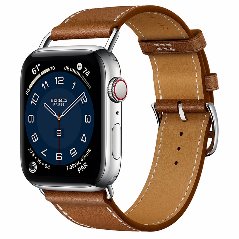 Apple Watch Hermès S6 44mm (Cellular) Silver Stainless Steel Case / Fauve Attelage Single Tour