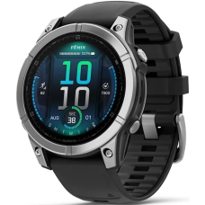 Garmin Fenix E AMOLED 47mm Silver / Black Silicone Band (010-03025-00)